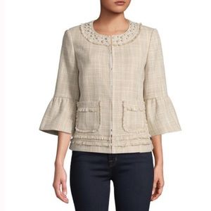 NWT Karl Lagerfeld Tweed Bell-Sleeved Blazer